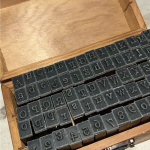 Alphabet Stamp Set in Wooden Box
